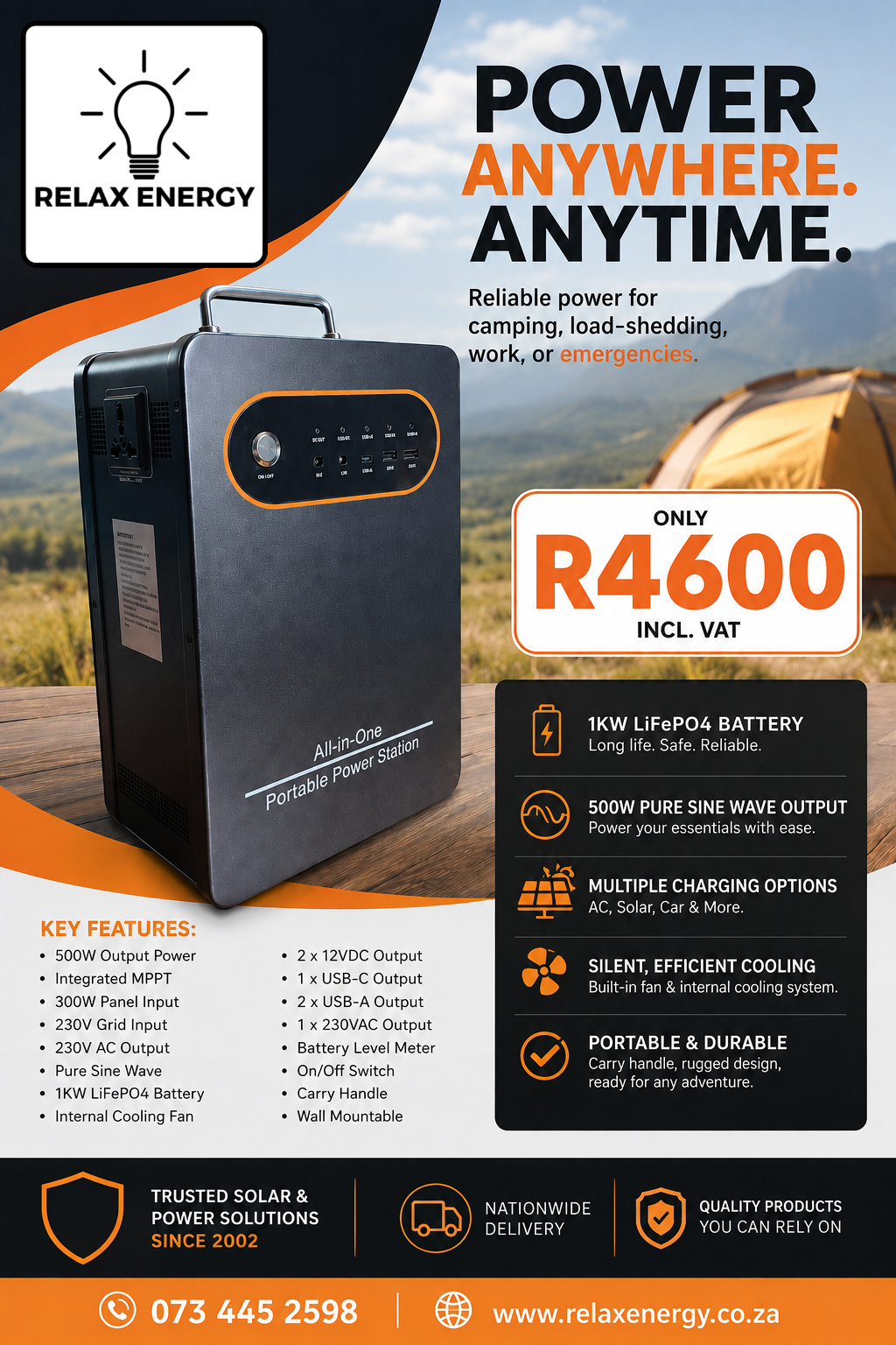500W Portable Power Station (1kWh Battery) - Lemoen